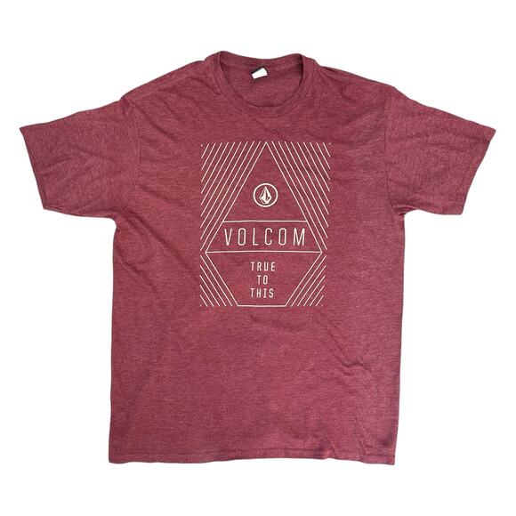 Volcom True To This Soft Red Men's T-Shirt XL Streetwear Skater Short Sleeve - Picture 1 of 5